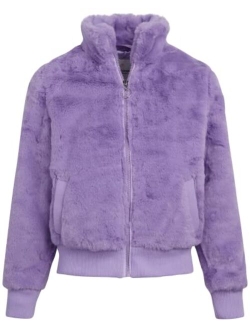 Urban Republic Girls' Coat - Faux Fur Plush Teddy Bomber Jacket