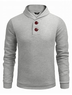 Men's Fashion Shawl Collar Pullover Casual Long Sleeve Knitted Sweater