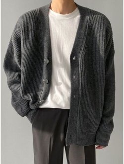 Men Drop Shoulder Cardigan