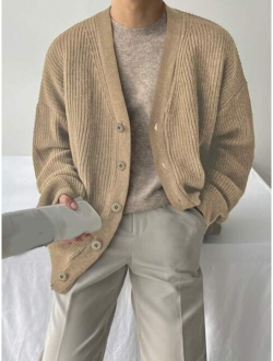 Men Drop Shoulder Cardigan