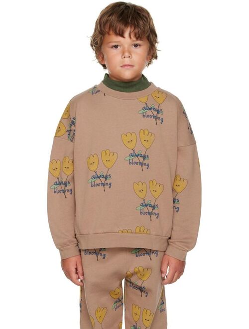 THE CAMPAMENTO Kids Brown Flowers Allover Sweatshirt