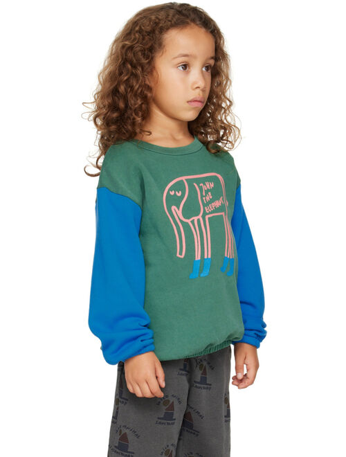 BONMOT ORGANIC Kids Green & Blue Elastic John Sweatshirt