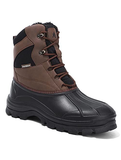 UPSOLO Mens Duck Boots Winter Snow Boot Waterproof Insulated Anti-Slip Fully Fur Lined Casual Lightweight