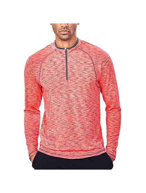 Zengjo Mens Quarter Zip Pullover Lightweight 1/4 Zip Running Top