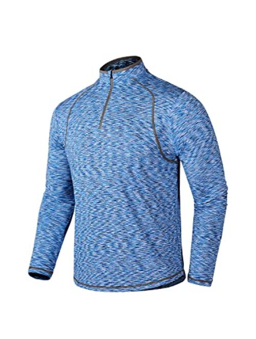 Zengjo Mens Quarter Zip Pullover Lightweight 1/4 Zip Running Top