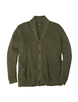 KingSize Men's Big & Tall Shaker Knit Shawl-Collar Cardigan Sweater