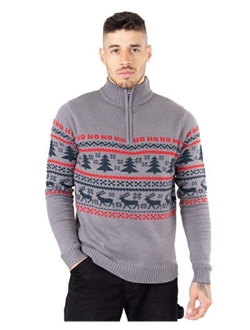 NOROZE Men's Christmas Jumper Novelty Fair Isle Sweater Chunky Knit Xmas Jumpers for Women Unisex Pullover