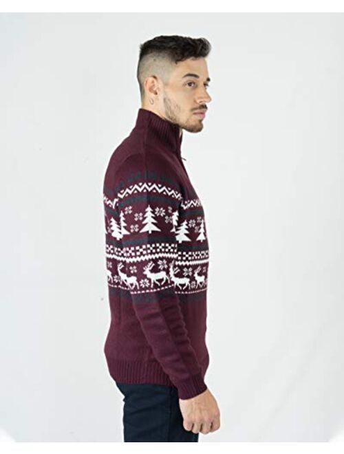 NOROZE Men's Christmas Jumper Novelty Fair Isle Sweater Chunky Knit Xmas Jumpers for Women Unisex Pullover