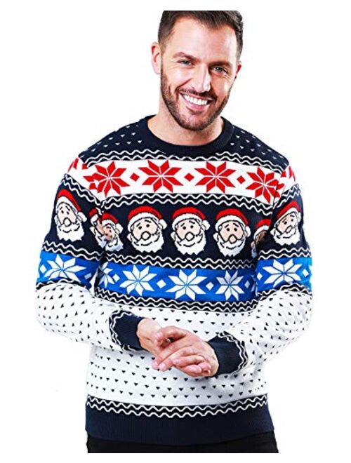 NOROZE Men's Christmas Jumper Novelty Fair Isle Sweater Chunky Knit Xmas Jumpers for Women Unisex Pullover