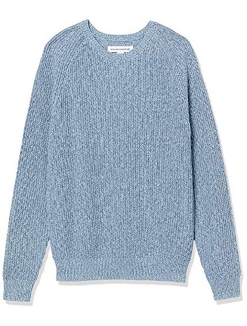 Amazon Essentials Men's Long-Sleeve 100% Cotton Rib Knit Shaker Crewneck Sweater