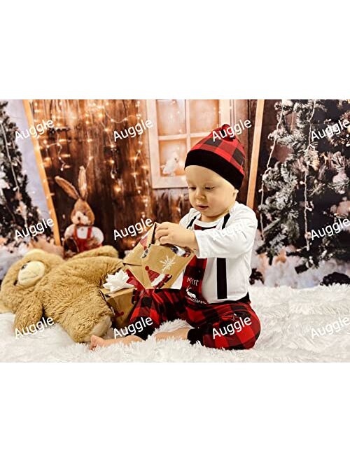 Auggle Christmas Outfit Baby Boys Romper Pants With Hat Thanksgiving My First New Year Clothes Set