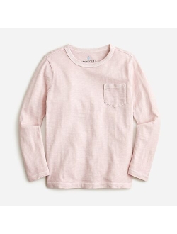 Kids' long-sleeve garment-dyed pocket T-shirt