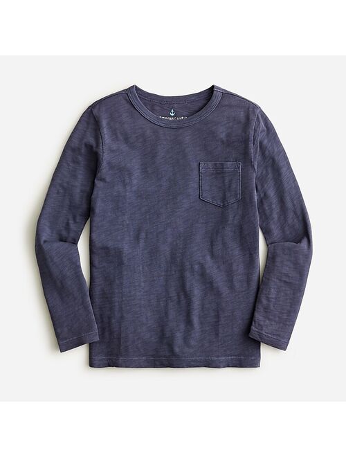 J.Crew Kids' long-sleeve garment-dyed pocket T-shirt