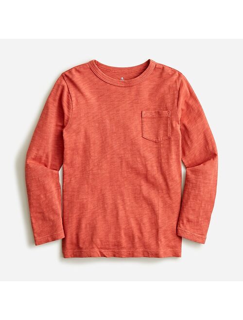 J.Crew Kids' long-sleeve garment-dyed pocket T-shirt