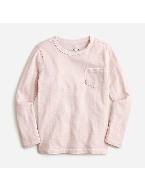 J.Crew Kids' long-sleeve garment-dyed pocket T-shirt