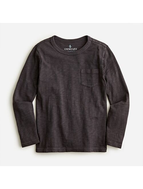 J.Crew Kids' long-sleeve garment-dyed pocket T-shirt