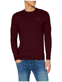 Superdry Mens Orange Label Crew Jumper, Classic Crew Neckline, Cashmere Blend