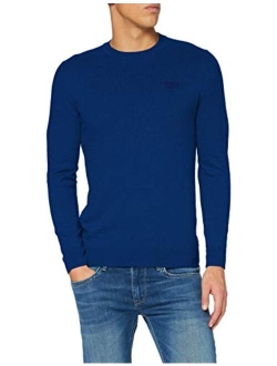 Superdry Mens Orange Label Crew Jumper, Classic Crew Neckline, Cashmere Blend