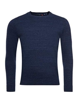 Superdry Mens Orange Label Crew Jumper, Classic Crew Neckline, Cashmere Blend