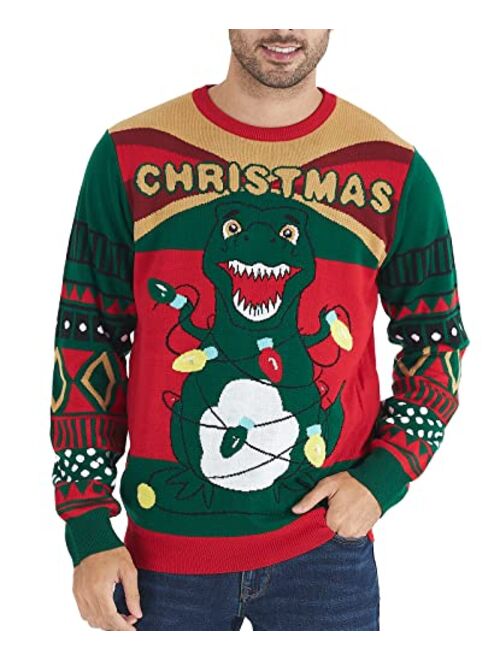 uideazone Unisex Ugly Christmas Sweaters Long Sleeve Round Neck Knitted Sweater Pullover for Xmas Party Celebrations