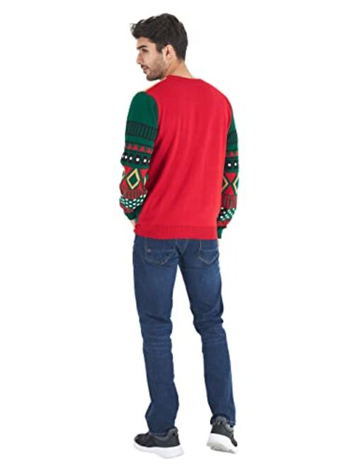 uideazone Unisex Ugly Christmas Sweaters Long Sleeve Round Neck Knitted Sweater Pullover for Xmas Party Celebrations