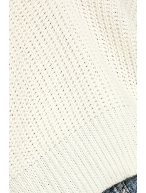 Lulus Double the Fun Ivory Knit Reversible Sweater