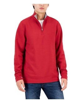 Men's Stretch Quarter-Zip Fleece Sweatshirt, Created for Macy's