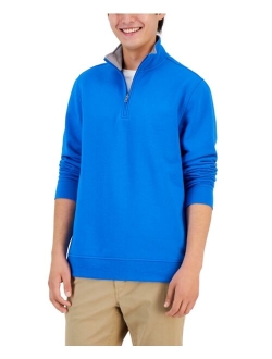 Men's Stretch Quarter-Zip Fleece Sweatshirt, Created for Macy's