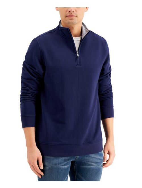 Club Room Men's Stretch Quarter-Zip Fleece Sweatshirt, Created for Macy's