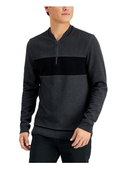 Men's Baseball Ottoman Quarter Zip Sweatshirt, Created for Macy's