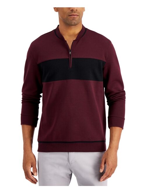 Alfani Men's Baseball Ottoman Quarter Zip Sweatshirt, Created for Macy's