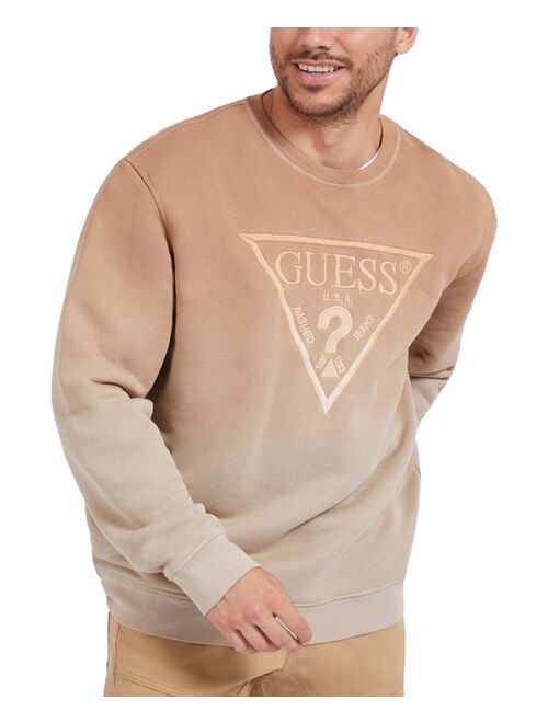 GUESS Men's Ombre Oversized Logo Pullover Sweatshirt