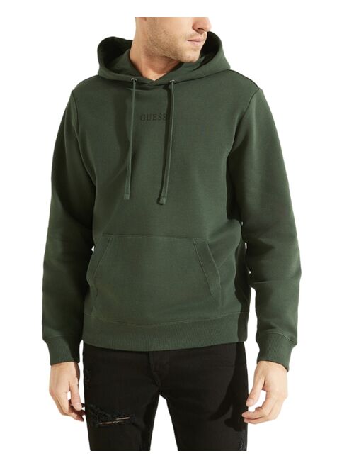 GUESS Men's Roy Classic-Fit Logo-Print Fleece Hoodie