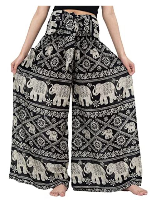 B BANGKOK PANTS Women's Boho Palazzo Pants Yoga Wide Leg Pants