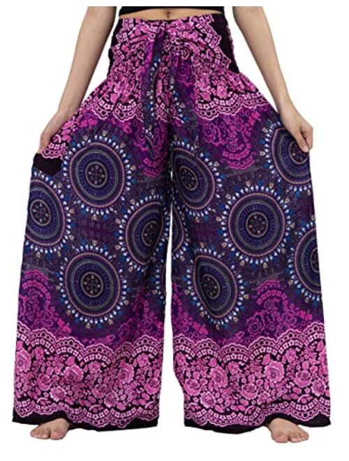 B BANGKOK PANTS Women's Boho Palazzo Pants Yoga Wide Leg Pants