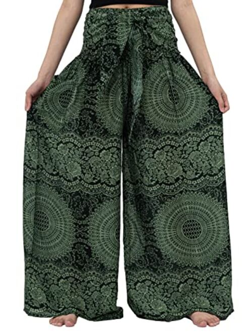 B BANGKOK PANTS Women's Boho Palazzo Pants Yoga Wide Leg Pants