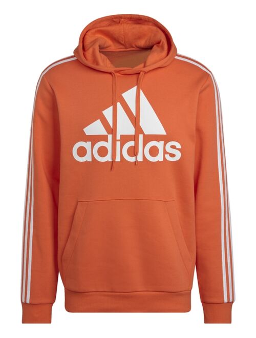 adidas Men's Essentials Fleece Three-Stripe Pullover Logo Hoodie