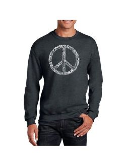 LA Pop Art Men's Word Art The Word Peace In 77 Languages Crewneck Sweatshirt