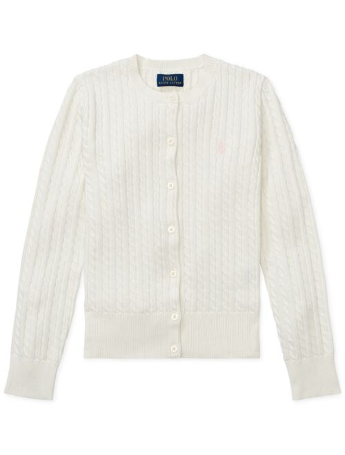 POLO RALPH LAUREN Big Girls Cable-Knit Cotton Cardigan