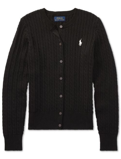 POLO RALPH LAUREN Big Girls Cable-Knit Cotton Cardigan