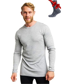 Merino.tech Merino Wool Base Layer - Mens 100% Merino Wool Long Sleeve Thermal Shirts Lightweight, Midweight, Heavyweight