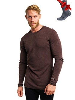 Merino.tech Merino Wool Base Layer - Mens 100% Merino Wool Long Sleeve Thermal Shirts Lightweight, Midweight, Heavyweight