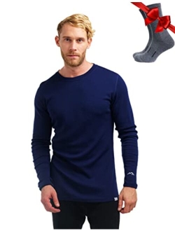 Merino.tech Merino Wool Base Layer - Mens 100% Merino Wool Long Sleeve Thermal Shirts Lightweight, Midweight, Heavyweight