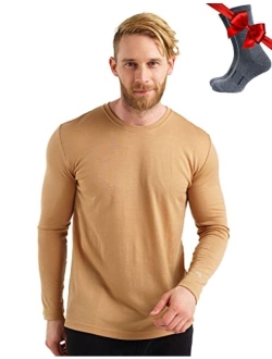 Merino.tech Merino Wool Base Layer - Mens 100% Merino Wool Long Sleeve Thermal Shirts Lightweight, Midweight, Heavyweight