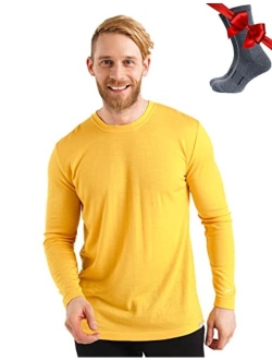 Merino.tech Merino Wool Base Layer - Mens 100% Merino Wool Long Sleeve Thermal Shirts Lightweight, Midweight, Heavyweight