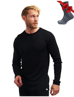 Merino.tech Merino Wool Base Layer - Mens 100% Merino Wool Long Sleeve Thermal Shirts Lightweight, Midweight, Heavyweight