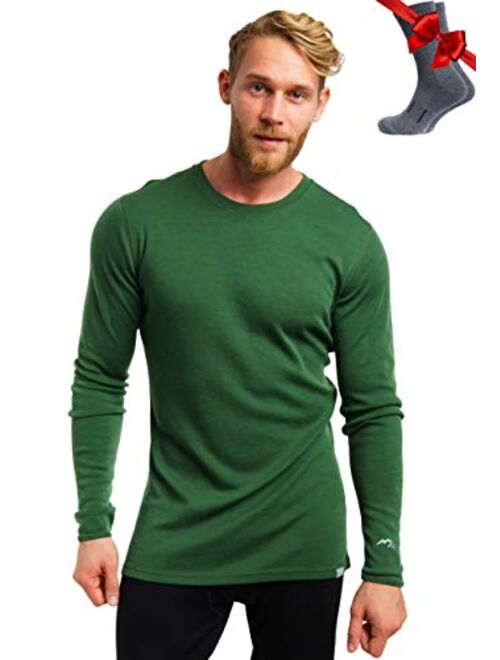 Merino.tech Merino Wool Base Layer - Mens 100% Merino Wool Long Sleeve Thermal Shirts Lightweight, Midweight, Heavyweight