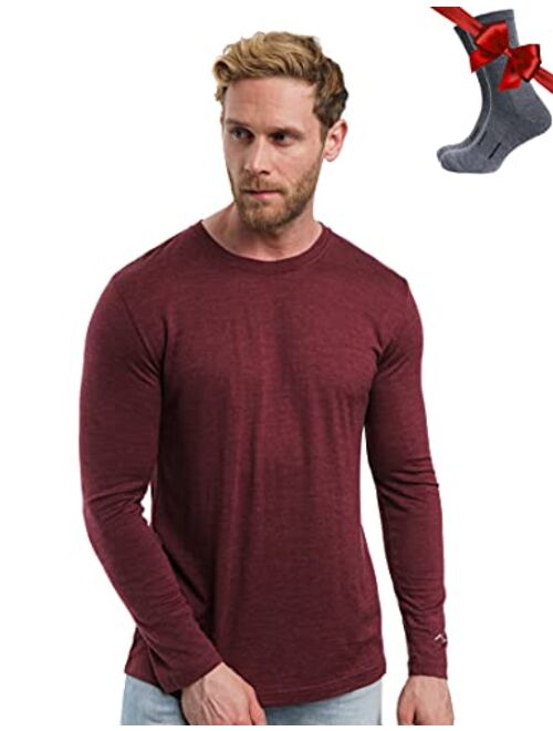 Merino.tech Merino Wool Base Layer - Mens 100% Merino Wool Long Sleeve Thermal Shirts Lightweight, Midweight, Heavyweight