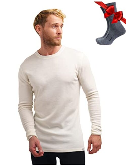 Merino.tech Merino Wool Base Layer - Mens 100% Merino Wool Long Sleeve Thermal Shirts Lightweight, Midweight, Heavyweight