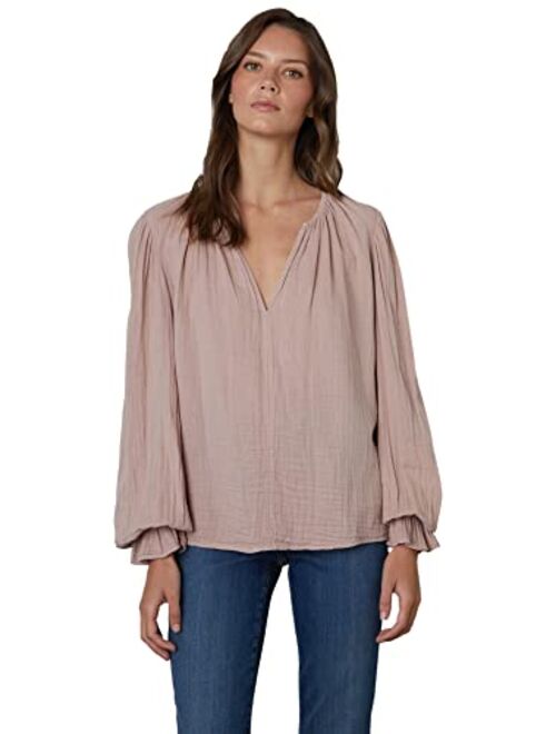 Velvet by Graham & Spencer Women's May Cotton Gauze Long Sleeve Blouse